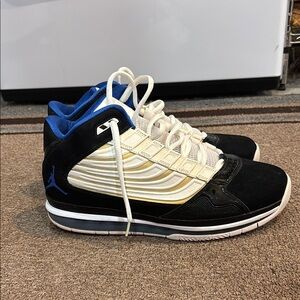 Men's Black and White Jordan Air Ups